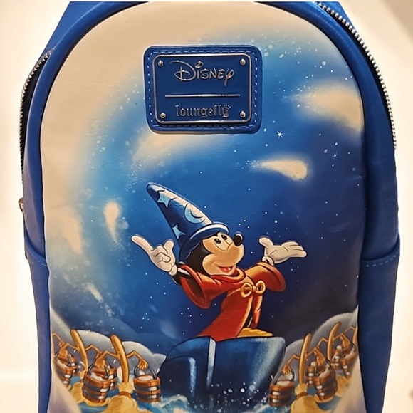 SORCERER MICKEY LOUNGEFLY, DISNEY X LOUNGEFLY, 80th ANNIVERSARY, NEVER USED - Picture 3 of 4